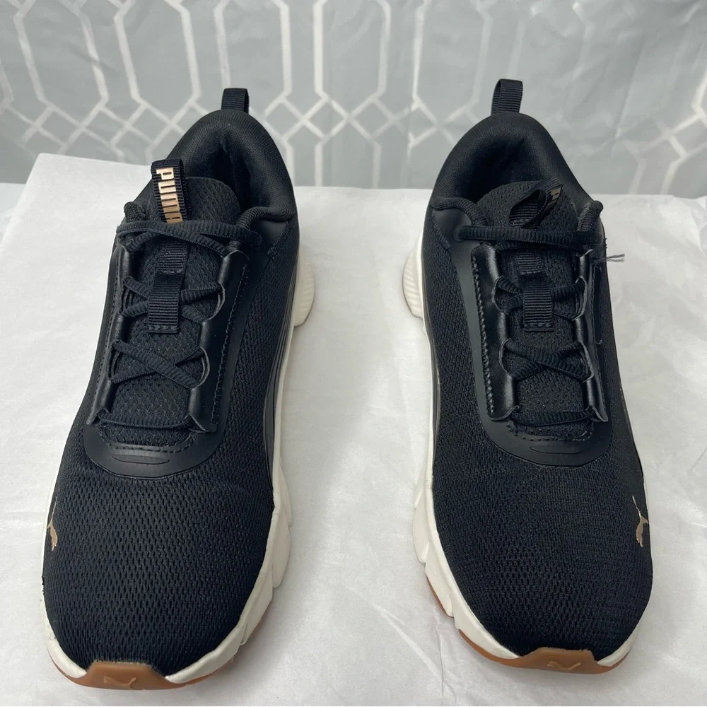 Puma Focus Lite Black Rose Gold Metallic Running Shoes Women's Size 10